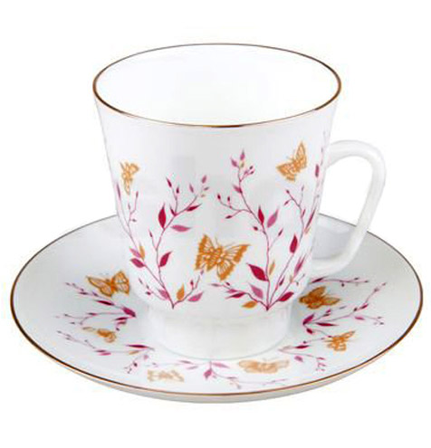 Bone China Cup and Saucer May Pink Branches 5.6 fl.oz/165 ml 2 pc