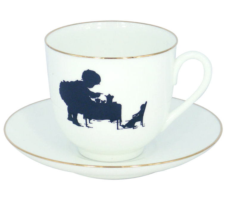 Bone China Cup and Saucer Tea Time 6.1 fl.oz/180ml