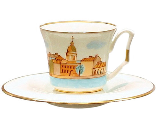 Lomonosov Porcelain Bone China Cup and Saucer Yulia Petersburg 4.9oz/145ml