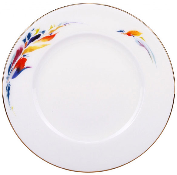 Lomonosov Porcelain Cake Dessert Plate Flame Flower 8.1"/205 mm