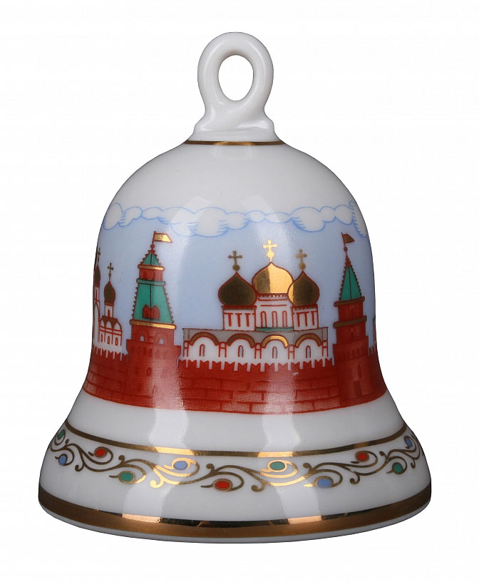 Lomonosov Porcelain Dinner Bell Moscow Kremlin Churches