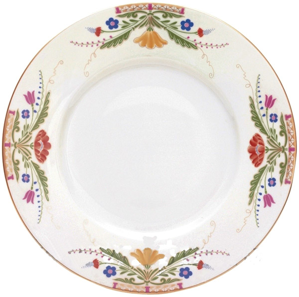 Lomonosov Porcelain Dinner Plate European Moscow River Flat 12.5"/320 mm