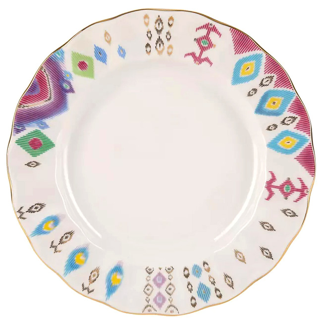 Lomonosov Porcelain Dinner Plate Tulip Peacock's Feather 9.44"/240 mm