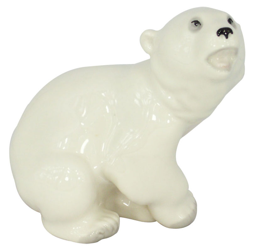 Polar Bear Baby Cub Lomonosov Porcelain Figurine