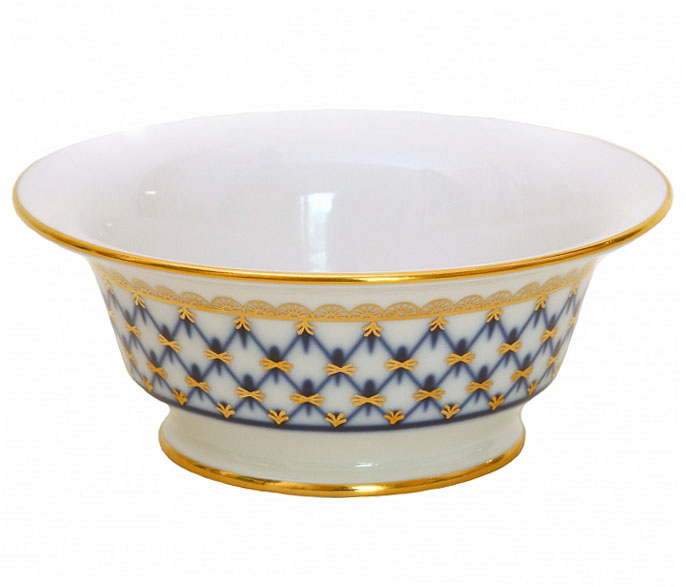 Lomonosov Porcelain Salad Bowl Cobalt Net (2 serv.) 9oz/270ml