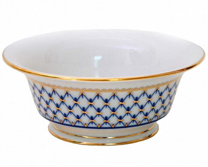 Lomonosov Porcelain Salad Bowl Cobalt Net (6 serv.) 47.3 fl.oz/1400 ml