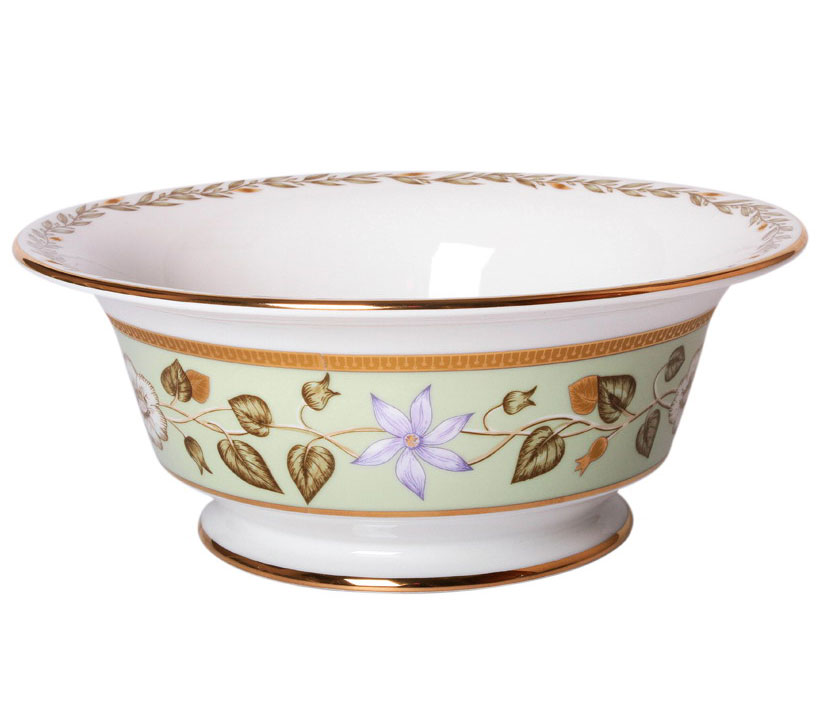 Lomonosov Porcelain Salad Bowl Jade Background (6 serv.) 47.3 oz/1400 ml