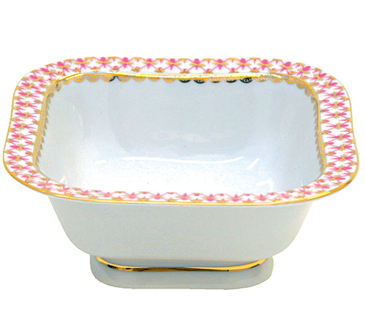 Lomonosov Porcelain Salad Bowl Red Net (1 serv.) 5.75 oz / 170 ml