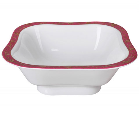 Lomonosov Porcelain Salad Bowl Red Net (2 serv.) 12 oz / 350 ml