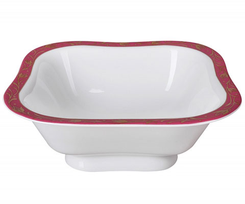 Lomonosov Porcelain Salad Bowl Red Net (4 serv.) 23.7 fl.oz/700 ml