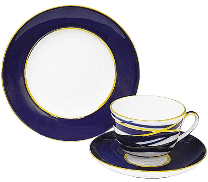 Lomonosov Porcelain Tea Cup Set 3pc Spring Cocoon 7.8 oz/230 ml