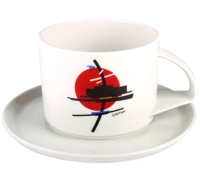 Lomonosov Porcelain Tea Cup and Saucer Suprematism Suetin 10oz/295ml