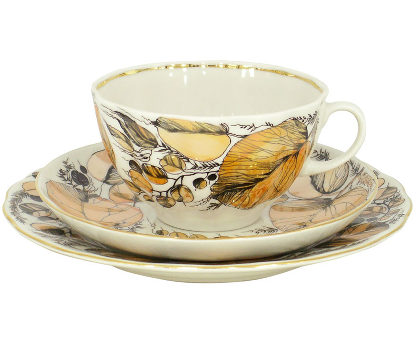 Lomonosov Porcelain Tea Set 3 pc Tulip My Garden 8.45 oz/250 ml