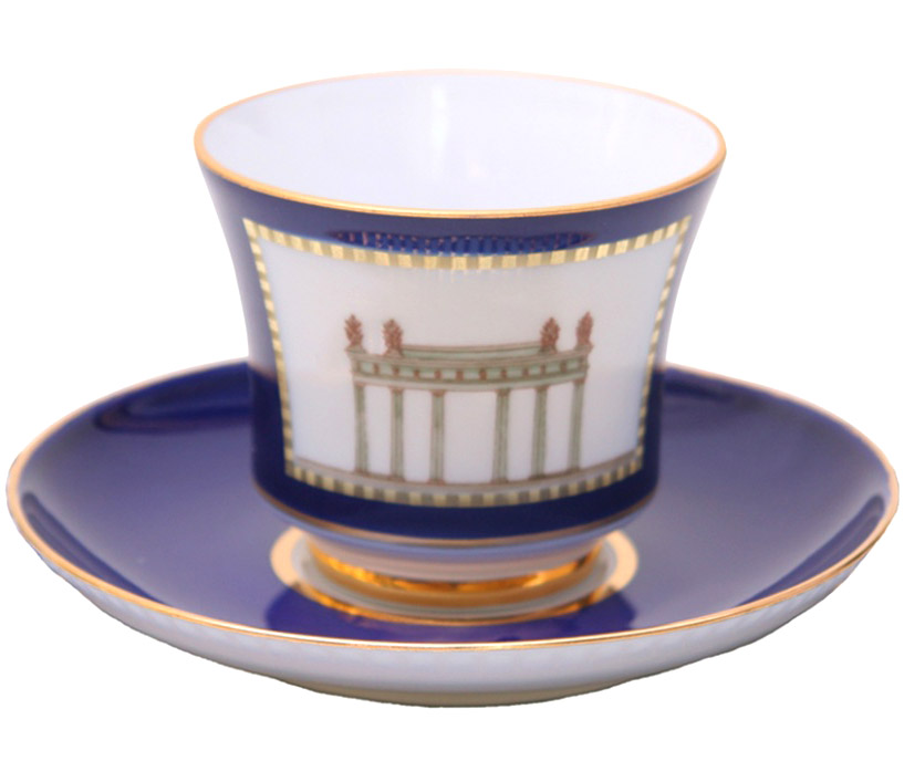 Lomonosov Porcelain Tea Set Cup and Saucer Classic of Petersburg #1 7.4 oz/220 ml
