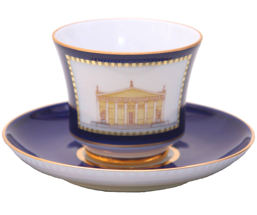 Lomonosov Porcelain Tea Set Cup and Saucer Classic of Petersburg #2 7.4 oz/220 ml