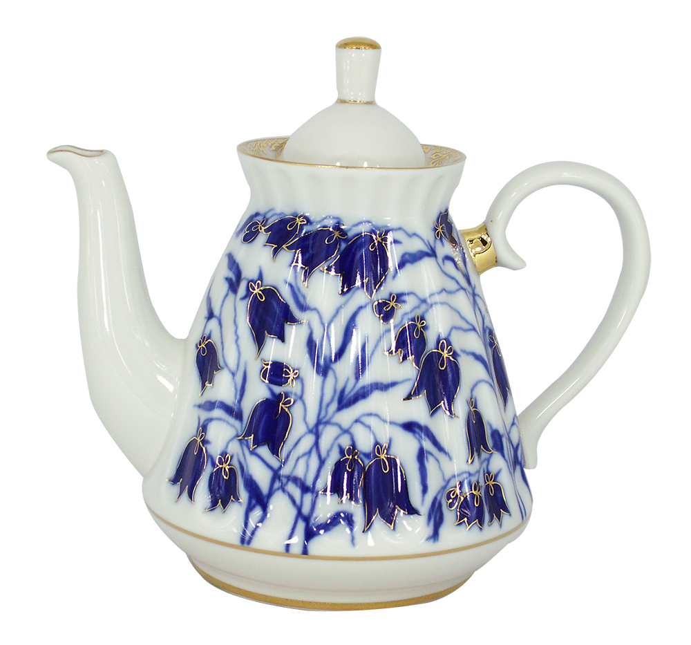Lomonosov Porcelain Teapot Radiant Blue Bells 25 oz/750 ml