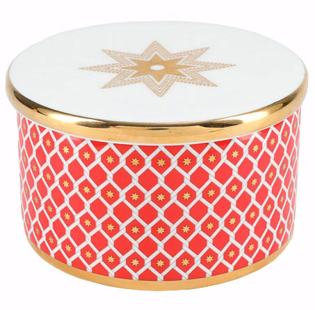 Lomonosov Porcelain Treasure Jewelry Box Scarlet