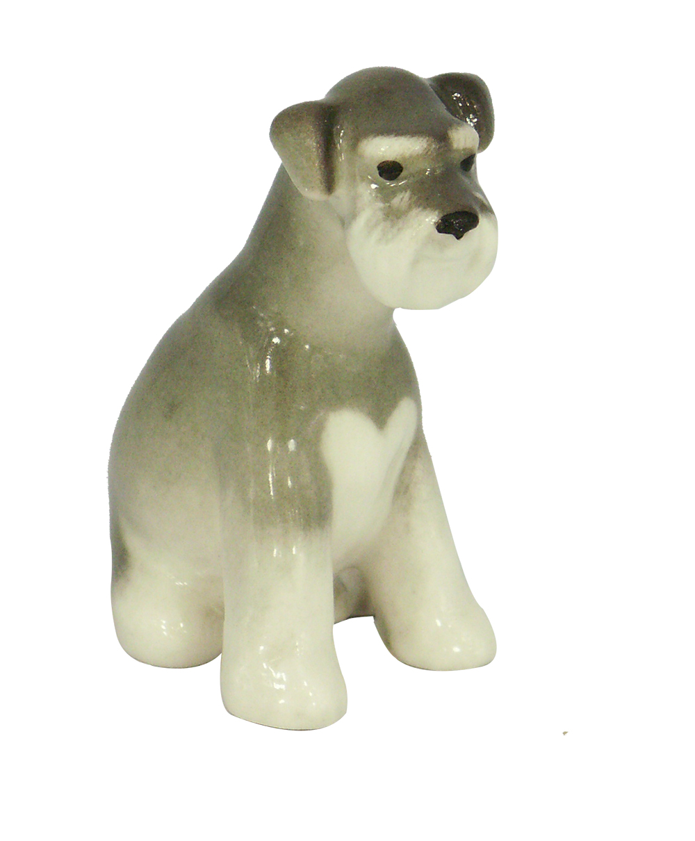 Miniature Schnauzer Dog Puppy Lomonosov Figurine