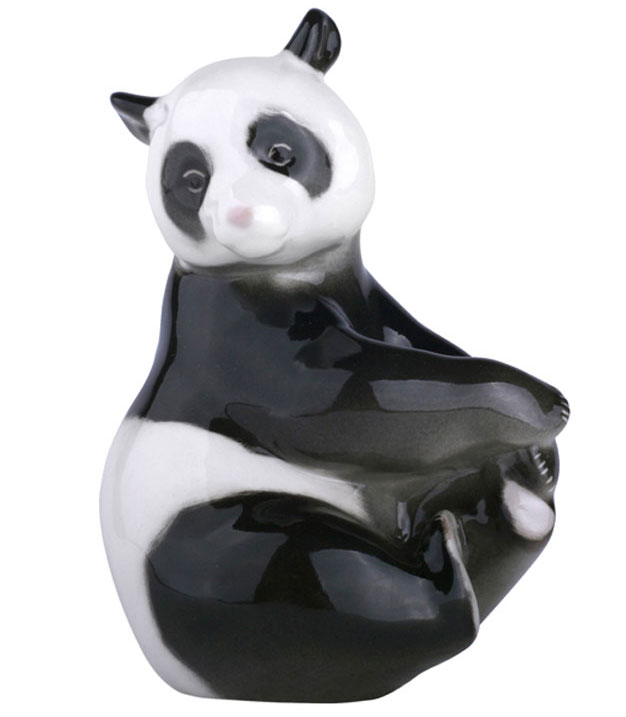 Panda Bear Bamboo Lomonosov Porcelain Figurine