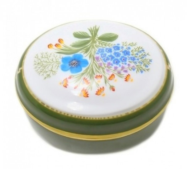 Porcelain Treasure Jewellery Oval Box Wind Flower