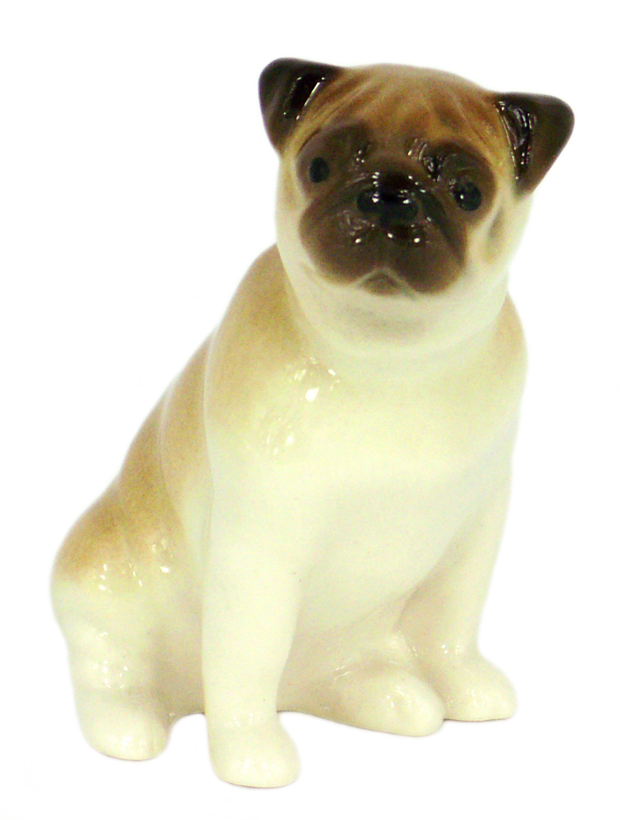 Pug Dog Sitting Lomonosov Figurine