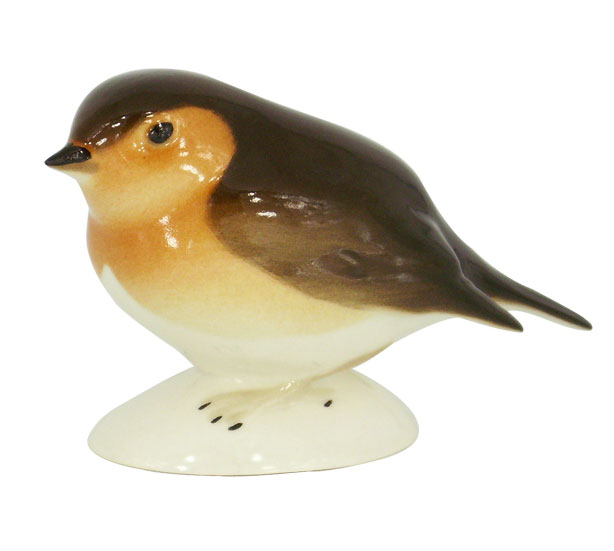 Robin Bird Small Lomonosov Porcelain Figurine