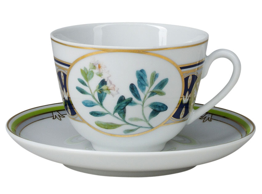 Lomonosov Porcelain Tea Cup Set Spring Foxberry 7.8 oz/230ml