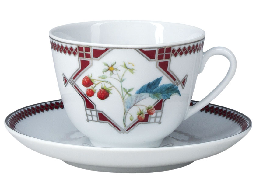 Lomonosov Porcelain Tea Cup Set Spring Sweet Raspberry 7.8 oz/230ml