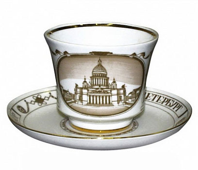 Lomonosov Porcelain Tea Cup Set St. Isaac's Cathedral 7.4 oz/220 ml