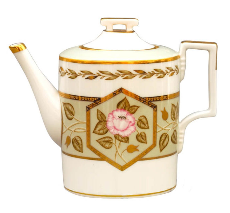 Lomonosov Porcelain Tea Pot Jade Background 4 Cups 33.8 fl.oz/1000 ml
