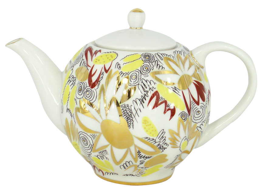  Lomonosov Porcelain Tea Pot Tulip Golden Daisy 3 Cups 20 oz/600 ml