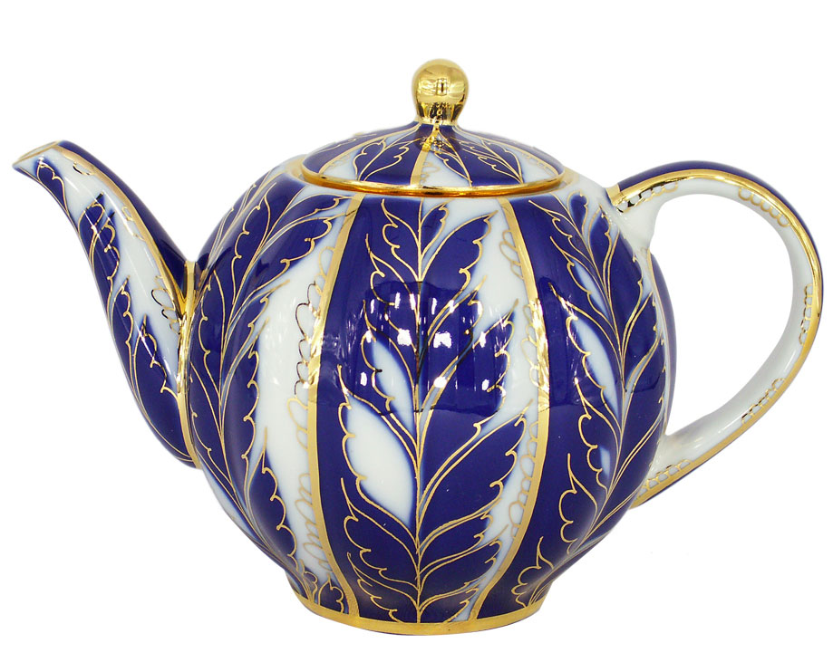 Lomonosov Porcelain Tea Pot Tulip Winter Night 3 Cups 20 oz/600 ml