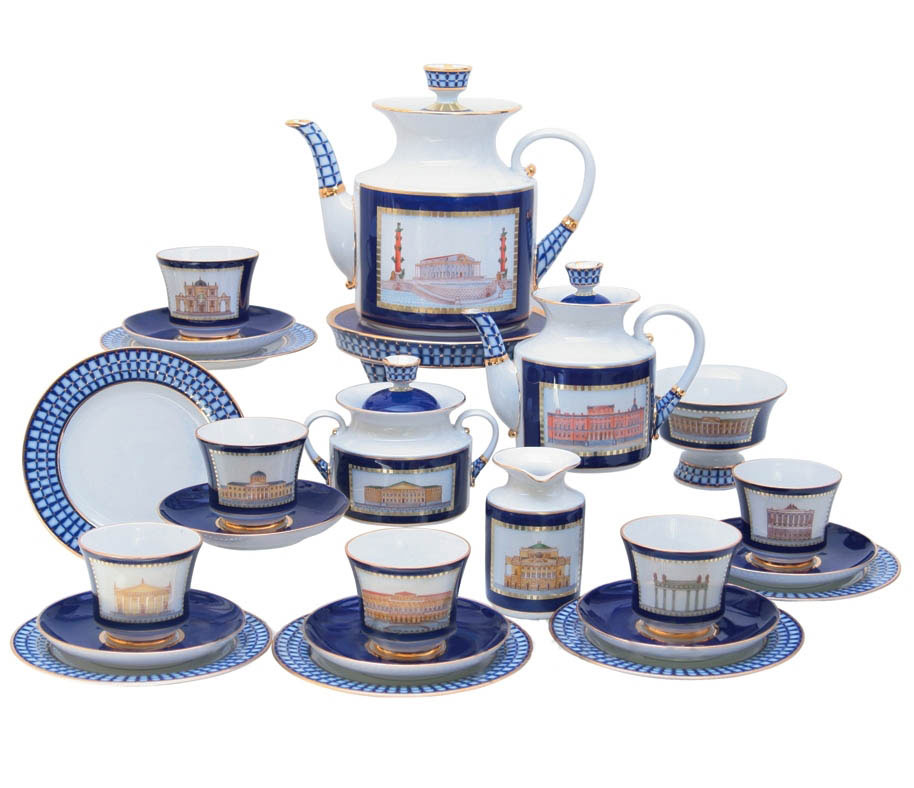 Lomonosov Porcelain Tea Set Classic of Petersburg 6/20