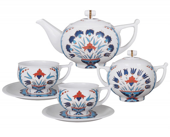 Lomonosov Porcelain Tea Set Cornflower 6/14