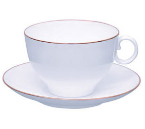 Porcelain Tea Set Cup and Saucer AppleTea Golden Edge 5.4 fl. oz/160 ml