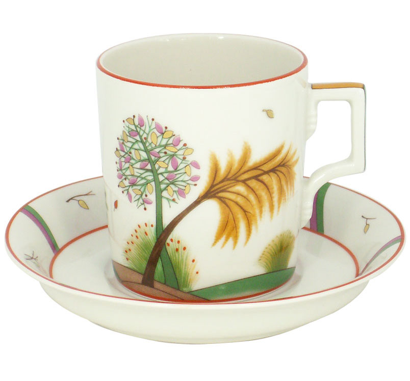 Lomonosov Porcelain Tea Set Cup and Saucer Fall 7.4 oz/220 ml