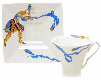 Bone China Cup and Saucer Indian Dance 8.45 oz/250 ml