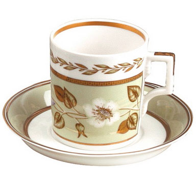 Lomonosov Porcelain Tea Set Cup and Saucer Jade #1 7.4 oz/220 ml