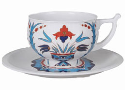 Lomonosov Porcelain Tea Set Cup and Saucer Kostroma Cornflower 10 oz/300 ml