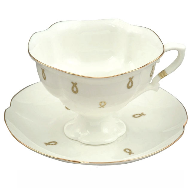 Lomonosov Bone China Porcelain Tea Set Cup and Saucer Natasha 7.76 oz/220 ml