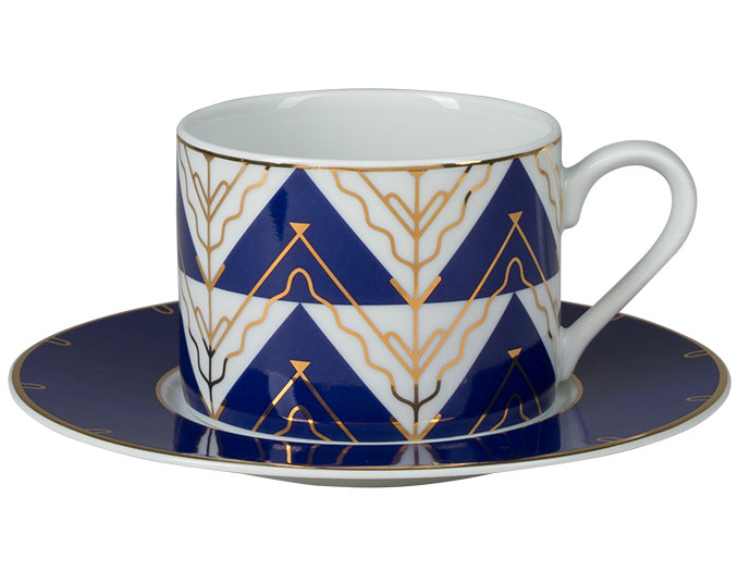 Lomonosov Porcelain Tea Set Cup and Saucer Solo Kalevala 10.1oz/300 ml