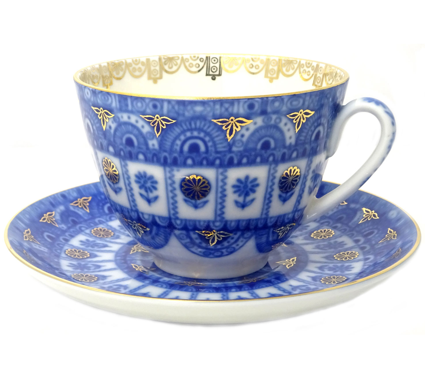 Lomonosov Porcelain Tea Set Cup and Saucer Spring Arches 7.8 oz/230 ml