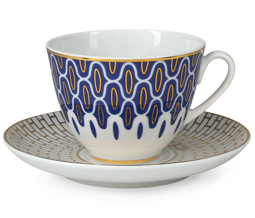 Lomonosov Porcelain Tea Set Cup and Saucer Spring Salamander 7.8 oz 230ml