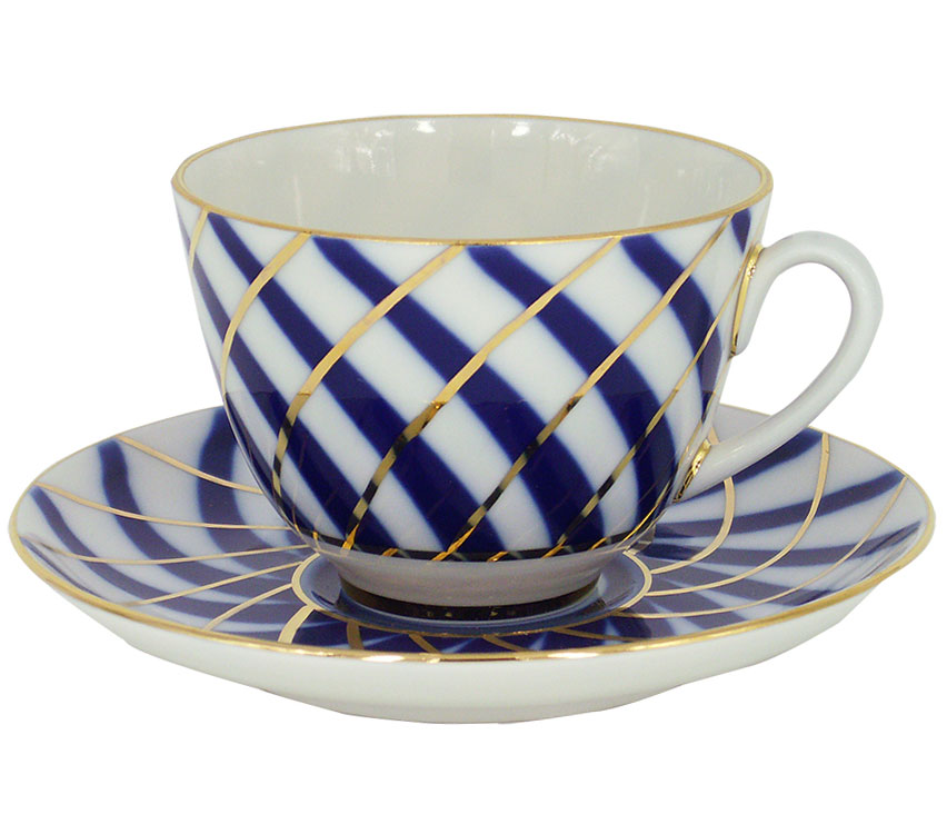Lomonosov Porcelain Tea Set Cup and Saucer Spring Todes 7.8 oz/230 ml