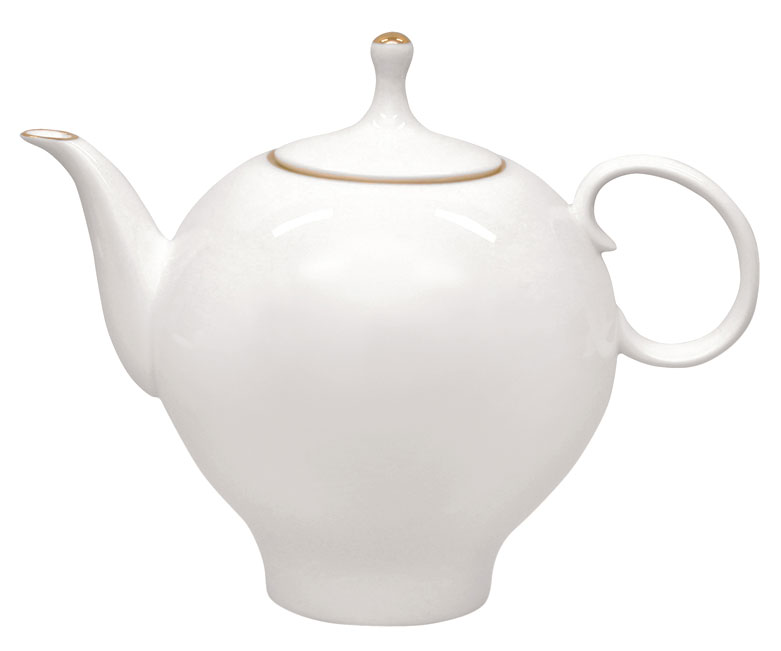 Lomonosov Porcelain Bone China Teapot Apple Golden Edge 3 Cups 22 oz