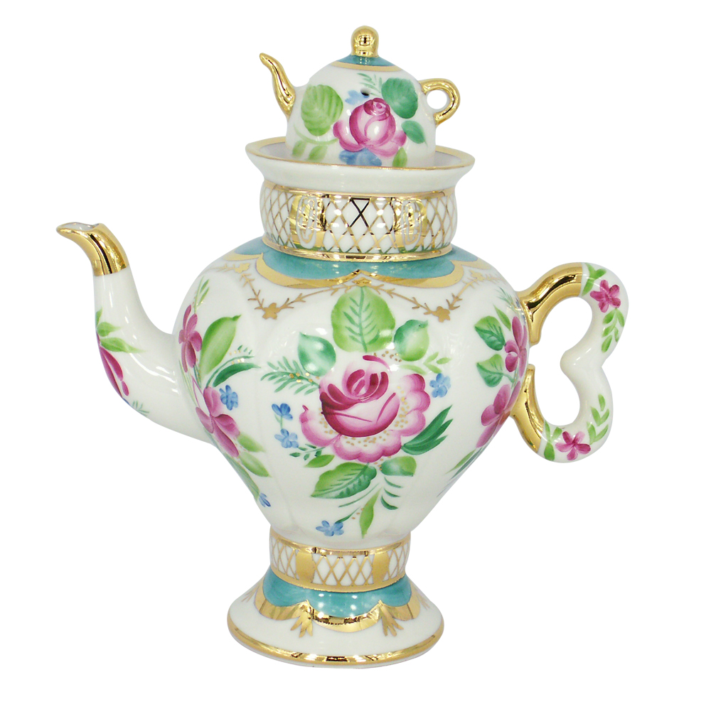 Lomonosov Porcelain Light Day Teapot Samovar 2 Cups 16.2 oz/480 ml