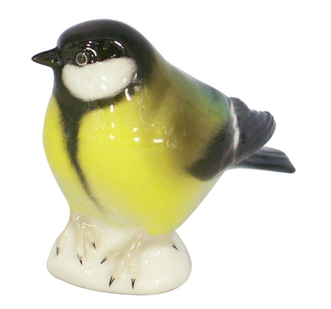 Tomtit Titmouse Black-Headed Bird Lomonosov Porcelain Figurine