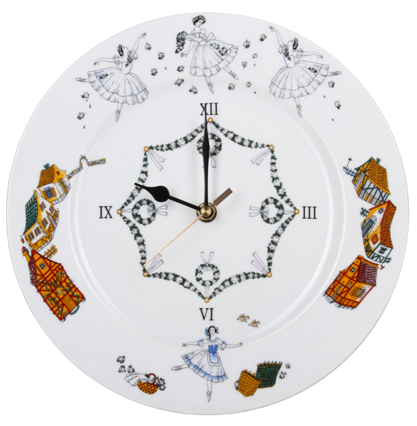 Lomonosov Porcelain Wall Clock Ballet Giselle 10.6"/270 mm