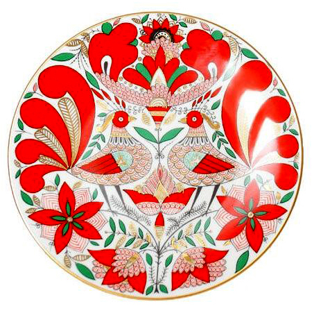 Decorative Wall Plate Fairytale Magic Birds 7.7"/195 mm Lomonosov Poprcelain