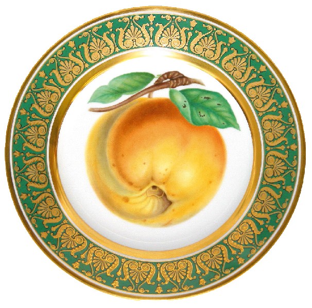 Decorative Wall Plate Golden Apple 10.4"/265 mm Lomonosov Porcelain